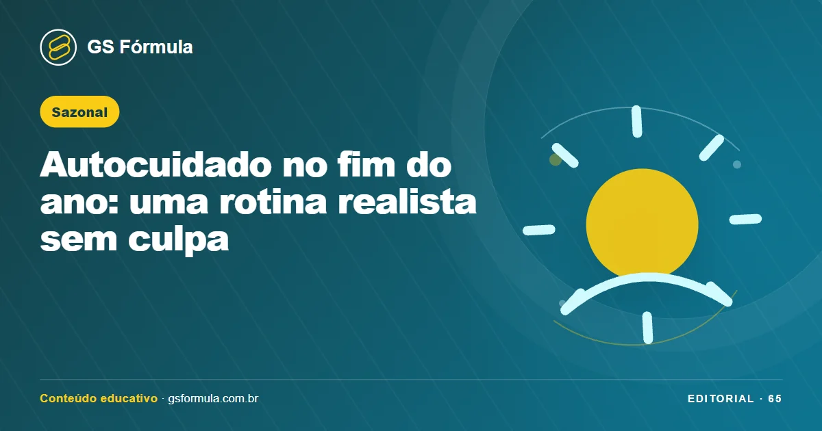 Ilustração editorial sobre Autocuidado no fim do ano: uma rotina realista sem culpa