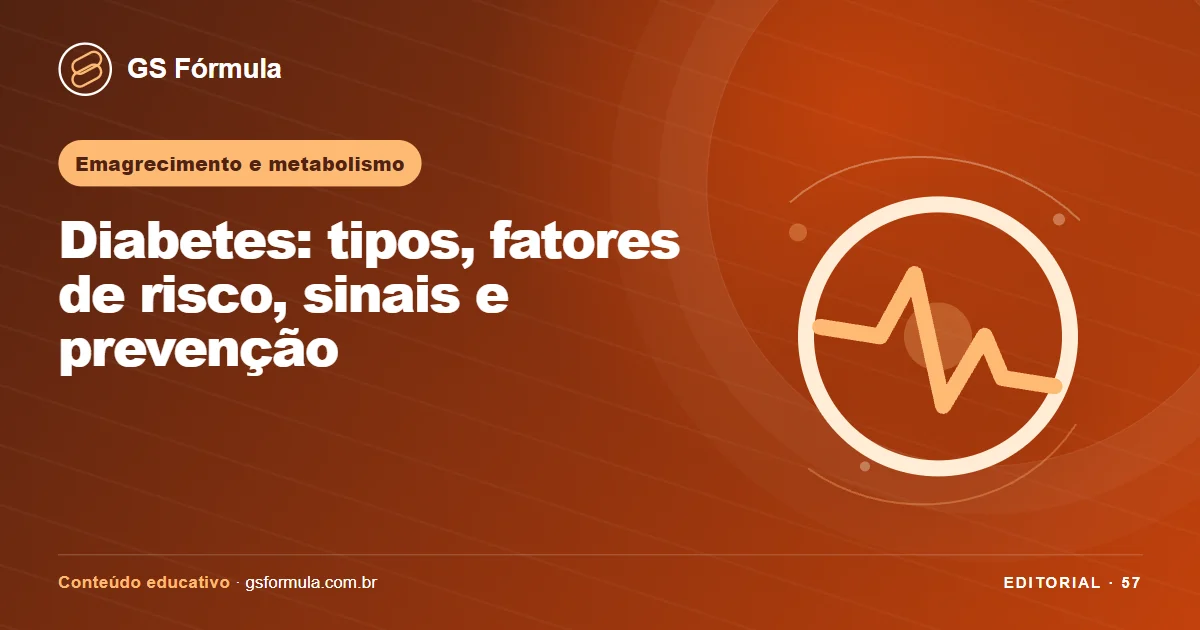 Ilustração editorial sobre Diabetes: tipos, fatores de risco, sinais e prevenção