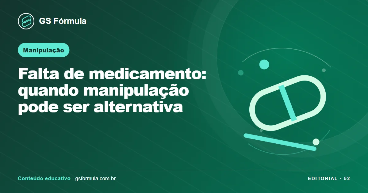 Ilustração editorial sobre Falta de medicamento: quando manipulação pode ser alternativa
