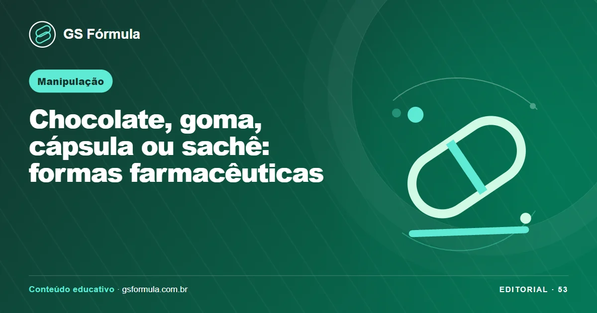Ilustração editorial sobre Chocolate, goma, cápsula ou sachê: formas farmacêuticas