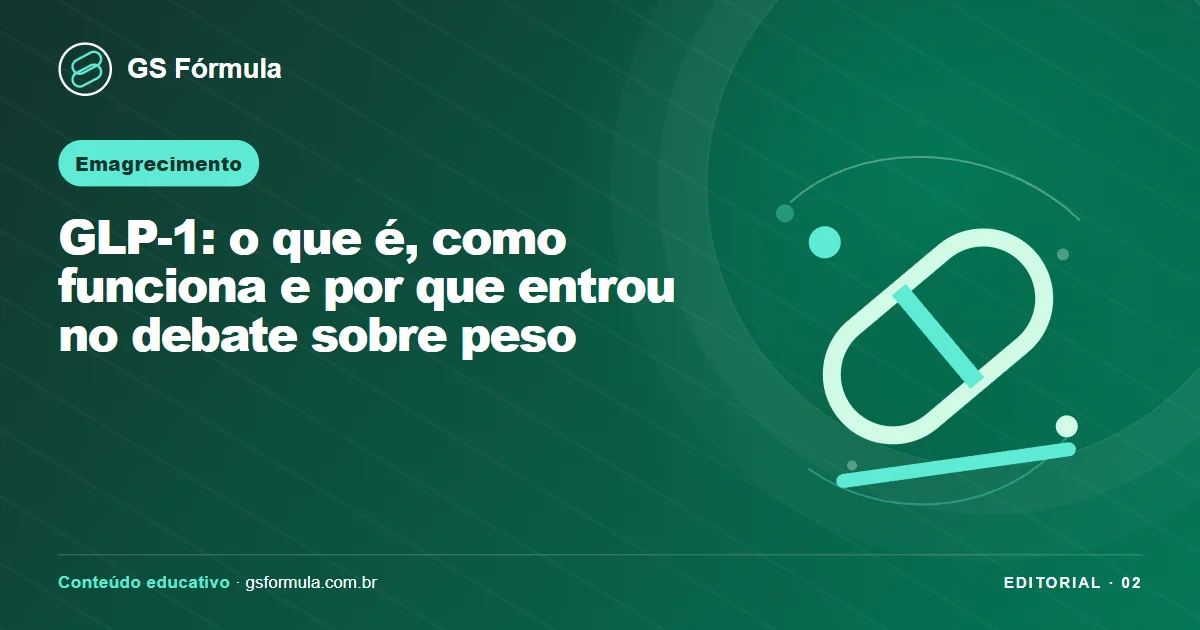 Ilustração editorial sobre GLP-1: o que é, como funciona e por que entrou no debate sobre peso