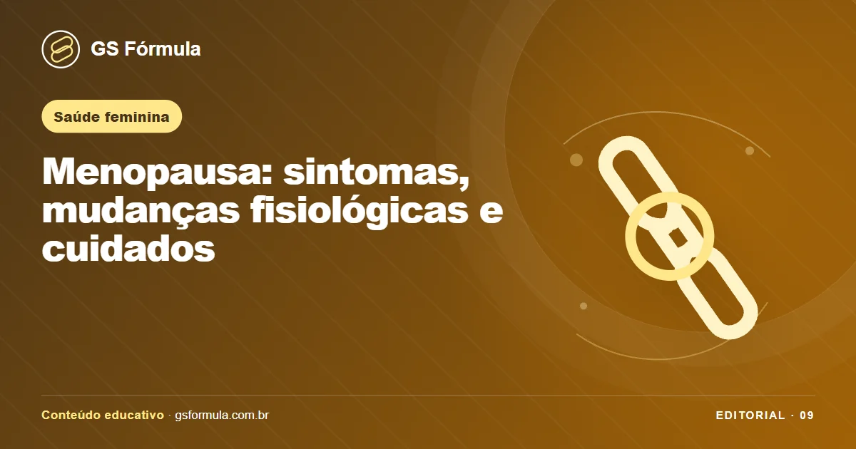 Ilustração editorial sobre Menopausa: sintomas, mudanças fisiológicas e cuidados
