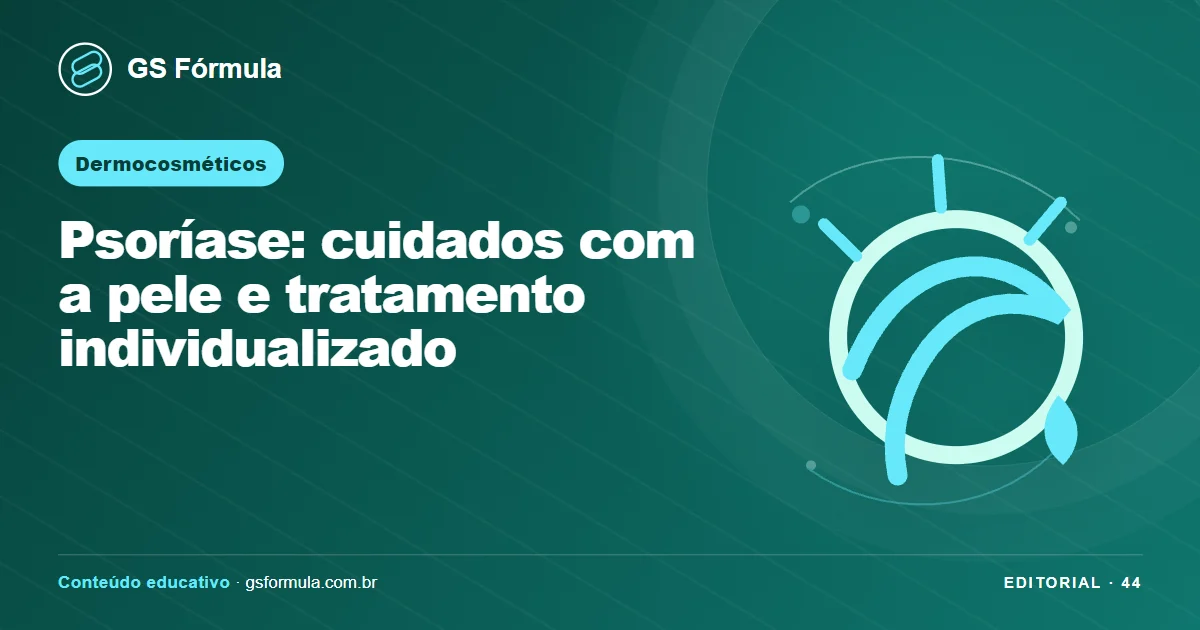 Ilustração editorial sobre Psoríase: cuidados com a pele e tratamento individualizado