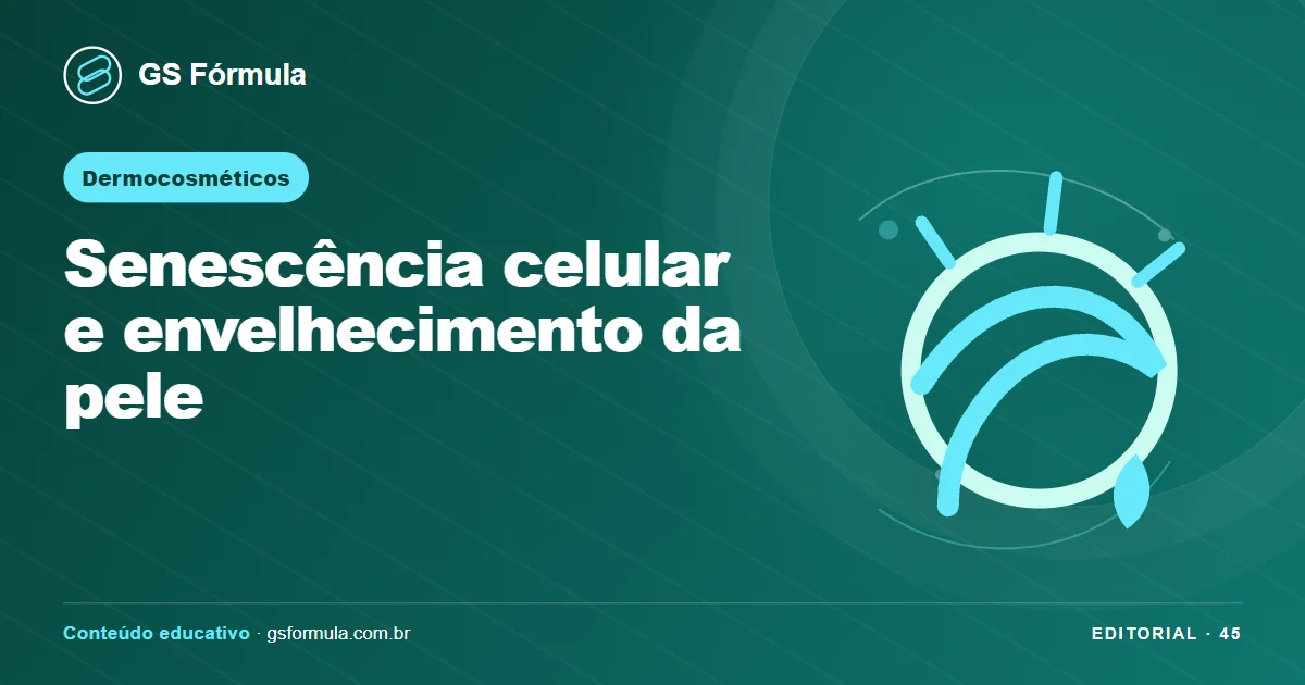 Ilustração editorial sobre Senescência celular e envelhecimento da pele