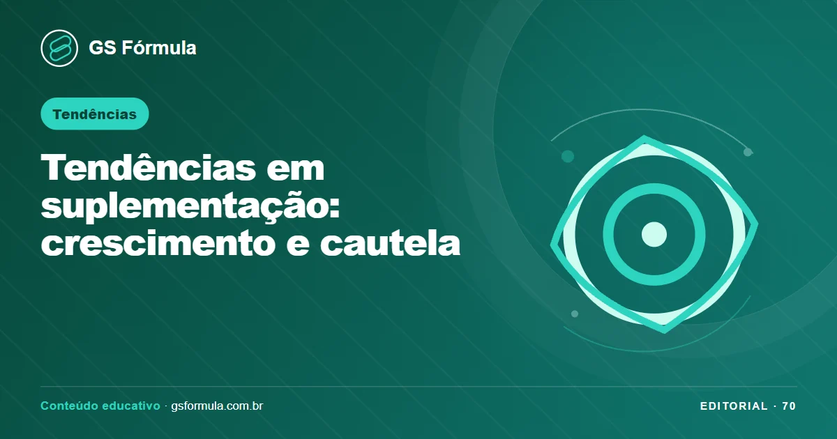 Ilustração editorial sobre Tendências em suplementação: crescimento e cautela