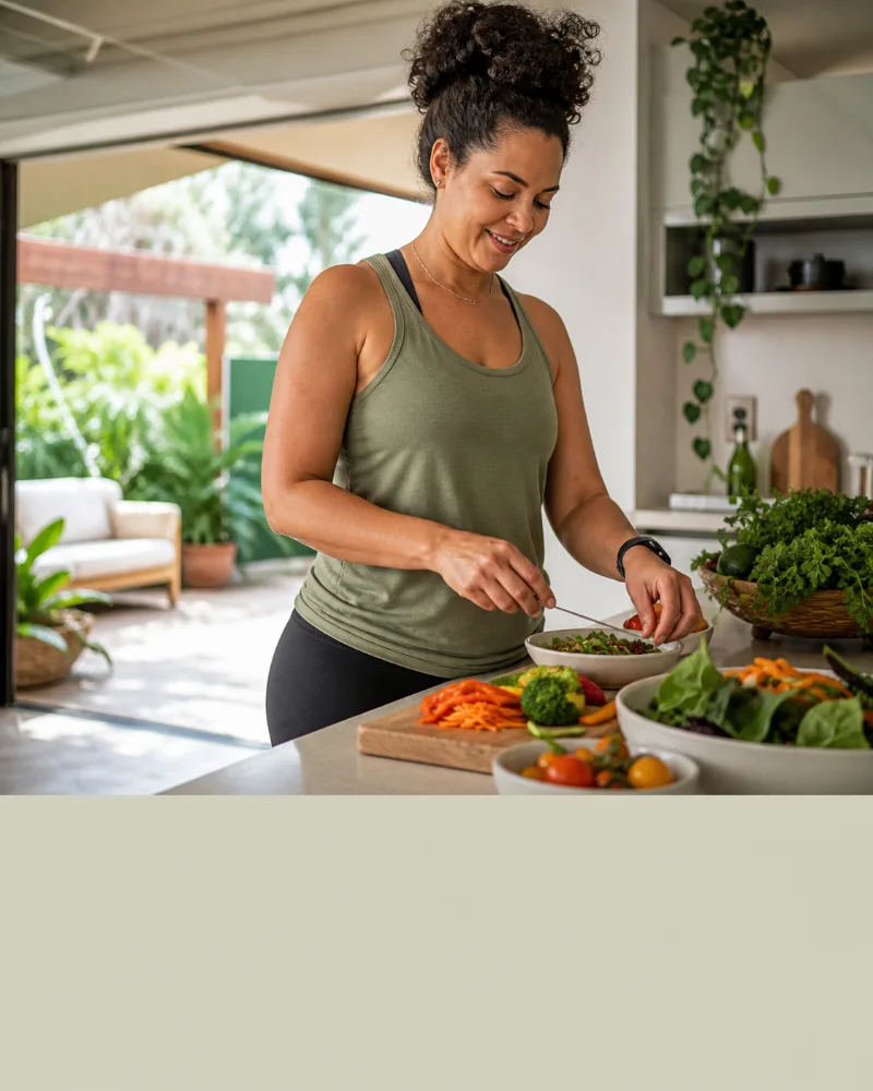 Rotina com alimentação equilibrada e movimento