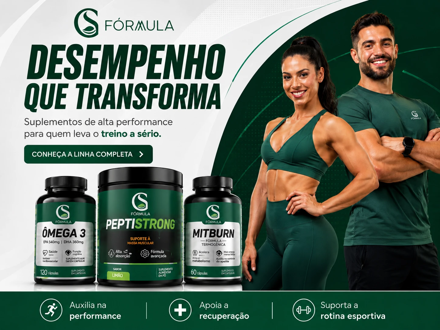 PeptiStrong e recuperação muscular em conteúdo educativo da GS Fórmula