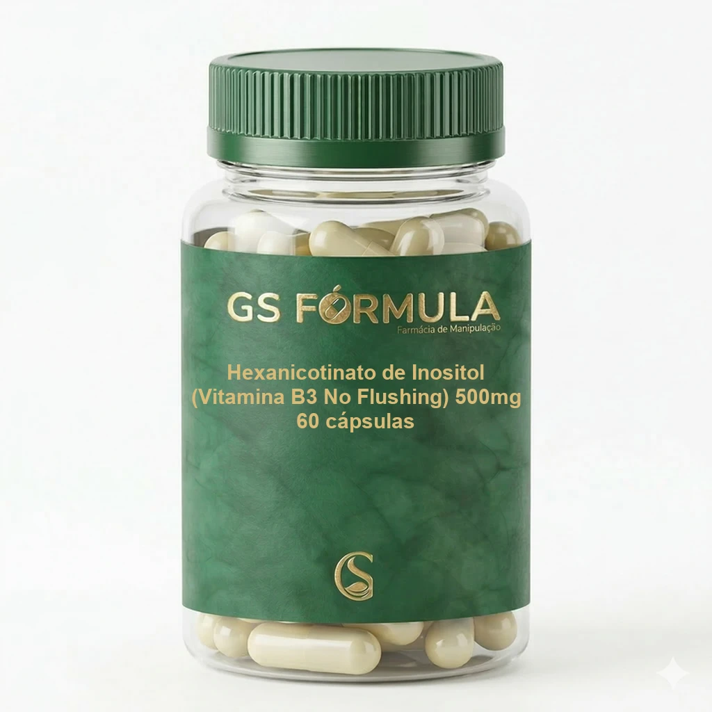 Hexanicotinato de Inositol (Vitamina B3 No Flushing) 500mg 60 Cápsulas