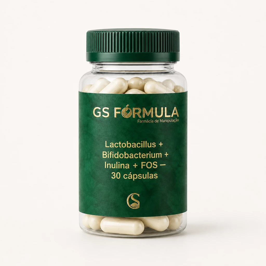 Lactobacillus + Bifidobacterium + Inulina + FOS — 30 cápsulas
