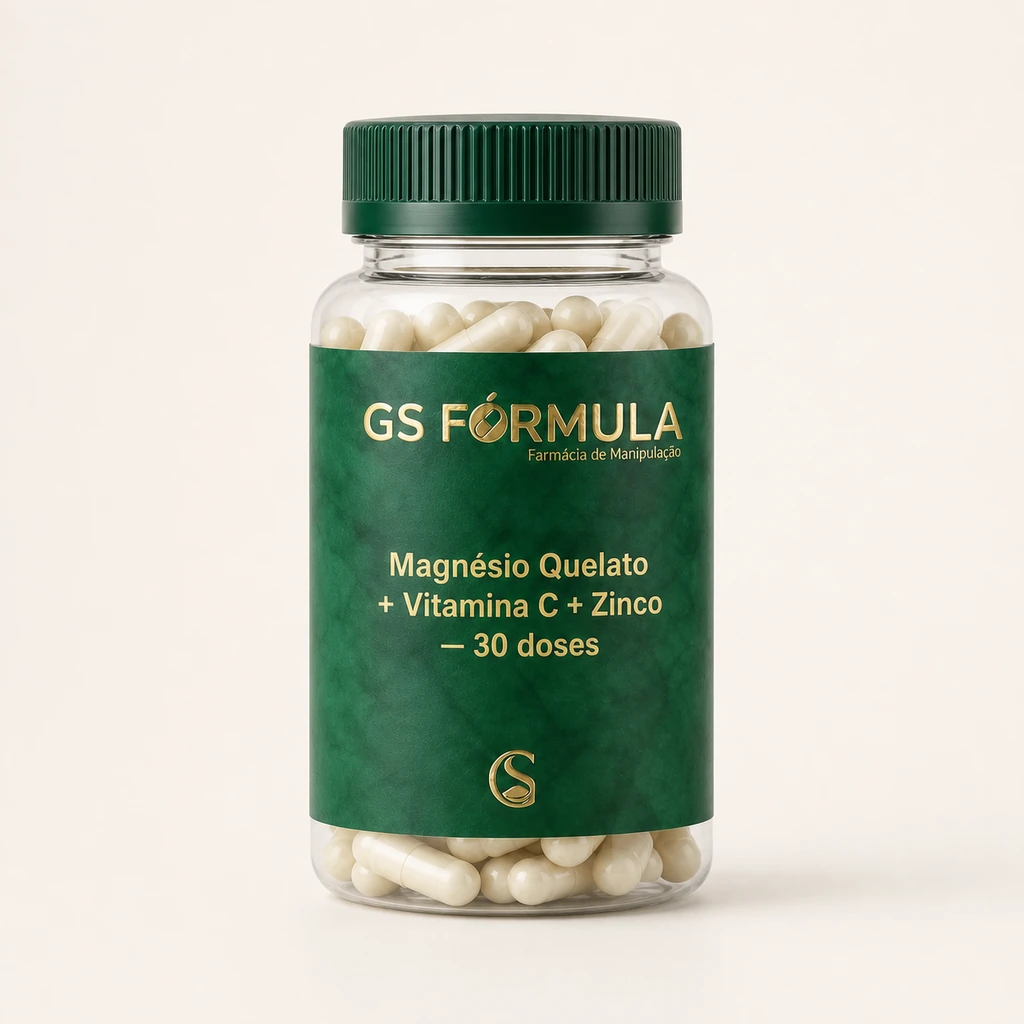 Magnésio Quelato + Vitamina C + Zinco — 30 doses