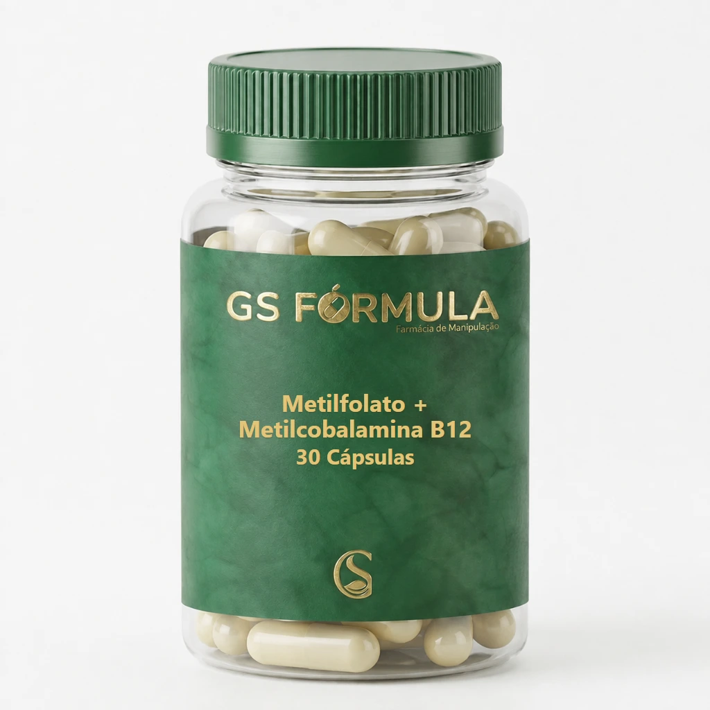 Metilfolato + Metilcobalamina B12 - 30 Cápsulas