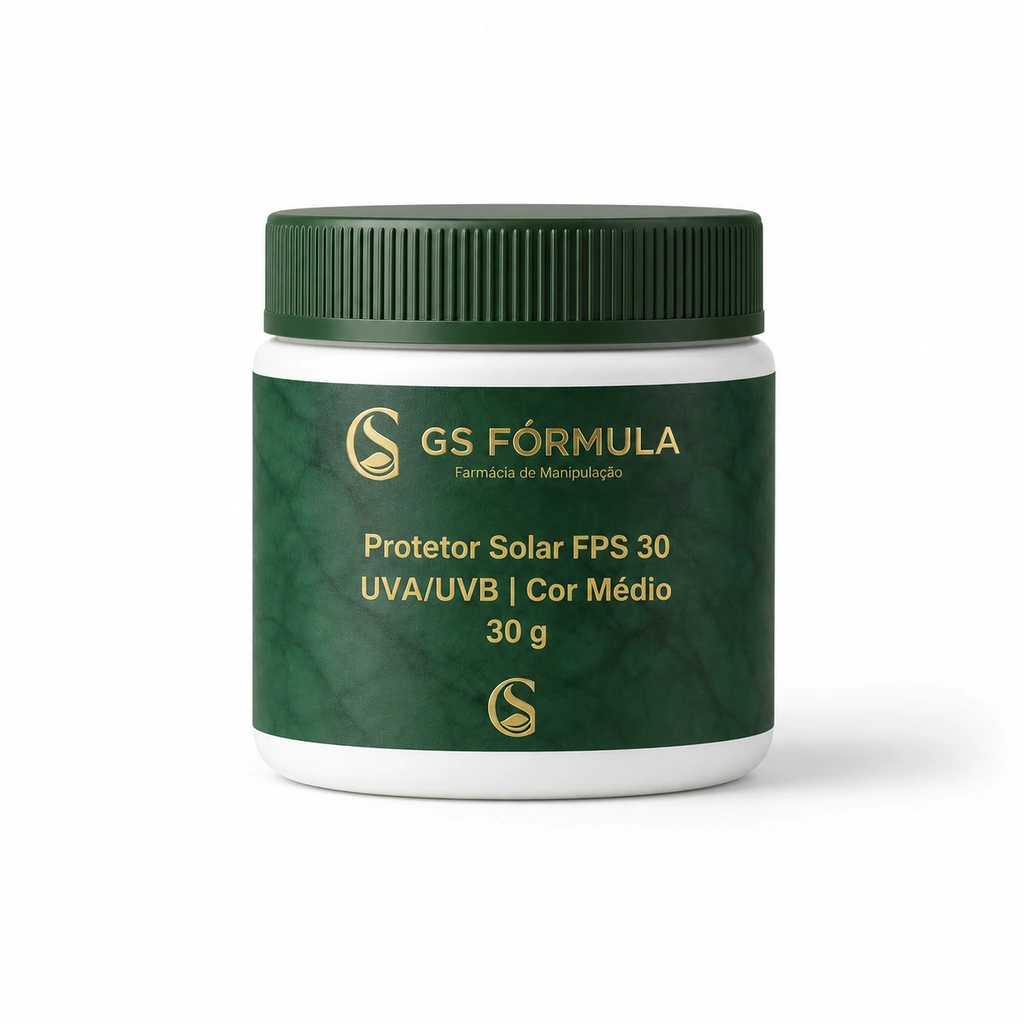 Protetor Solar FPS 30 UVA/UVB com cor (médio) 30g