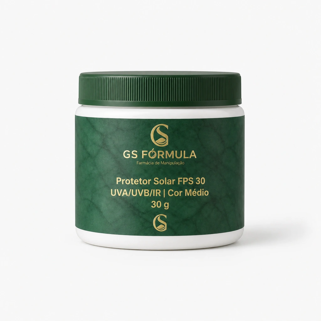 Protetor solar fps 30 uva/uvb/ir com cor (médio) 30g
