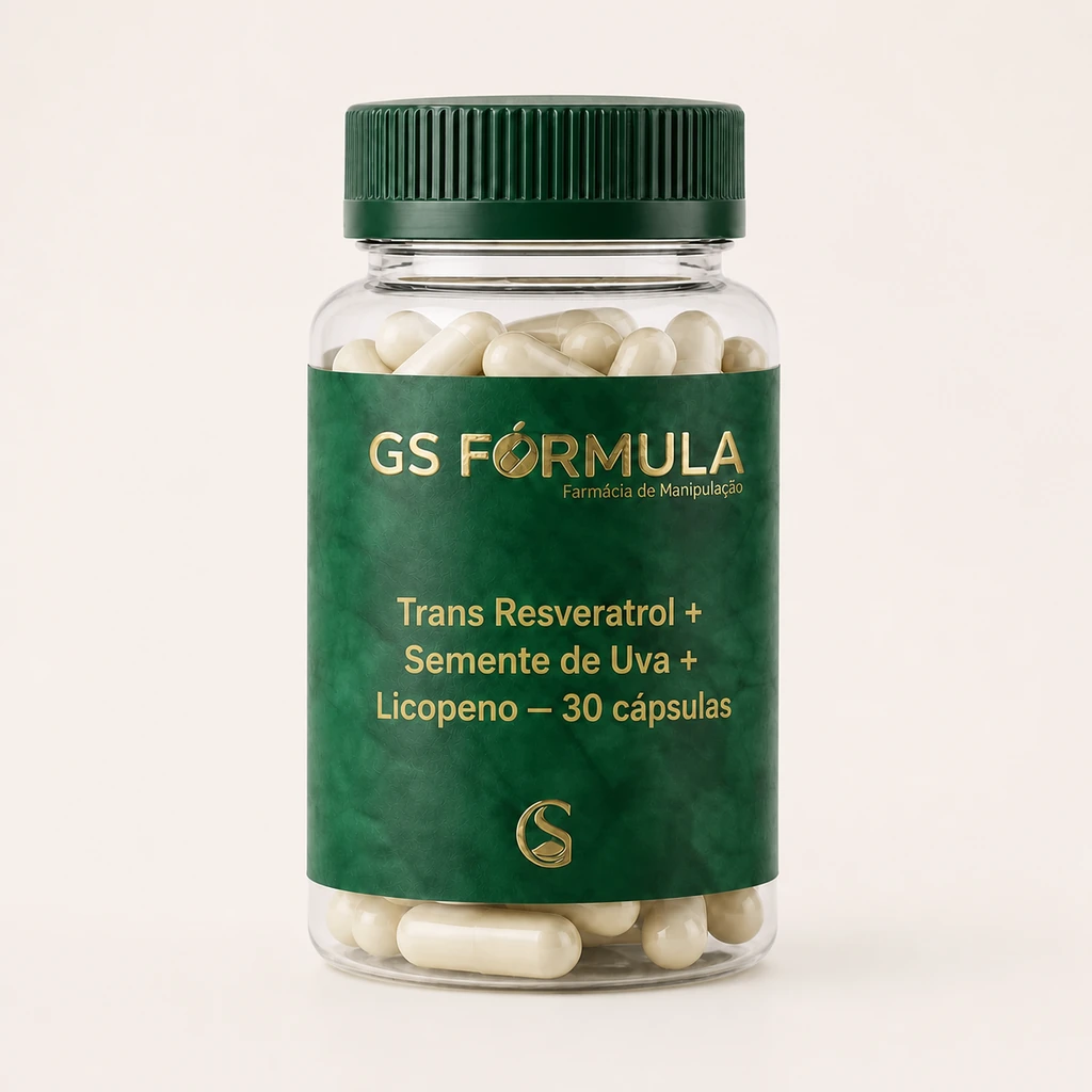 Trans Resveratrol + Semente de Uva + Licopeno — 30 cápsulas