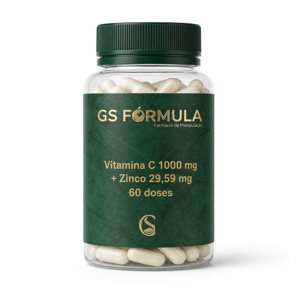 Vitamina C 1000mg e Óxido de Zinco 29,59mg 60 doses